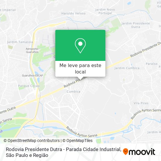 Rodovia Presidente Dutra - Parada Cidade Industrial mapa