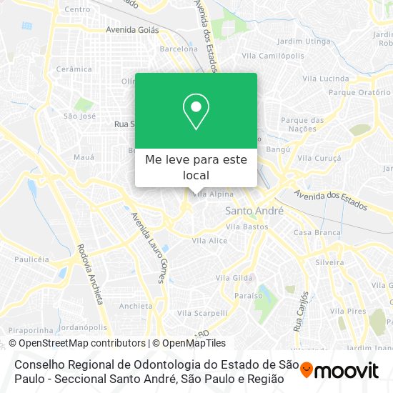 Conselho Regional de Odontologia do Estado de São Paulo - Seccional Santo André mapa