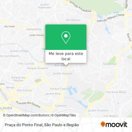 Praça do Ponto Final mapa
