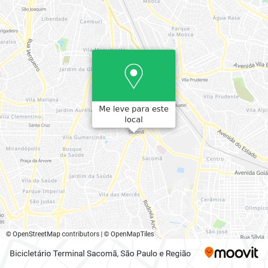 Bicicletário Terminal Sacomã mapa