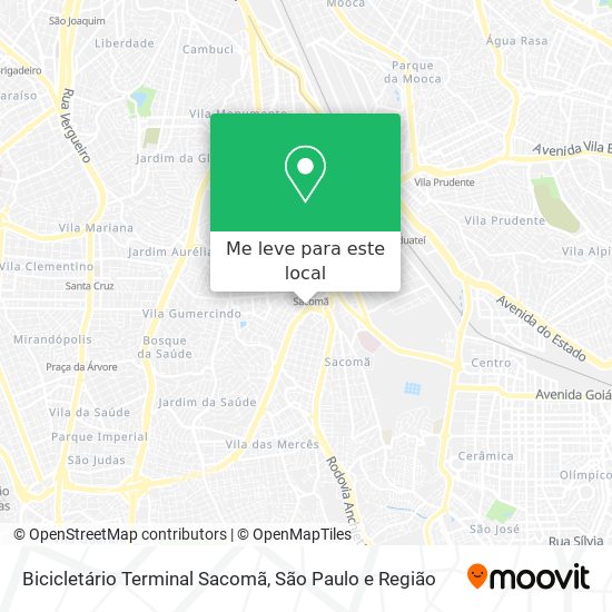 Bicicletário Terminal Sacomã mapa