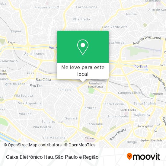Caixa Eletrônico Itau mapa
