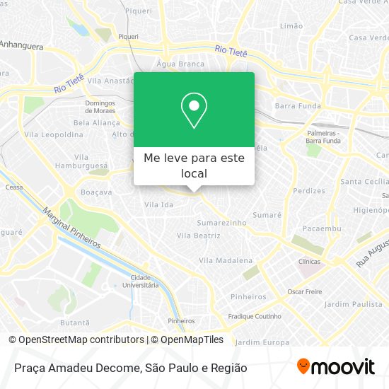 Praça Amadeu Decome mapa