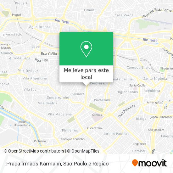 Praça Irmãos Karmann mapa