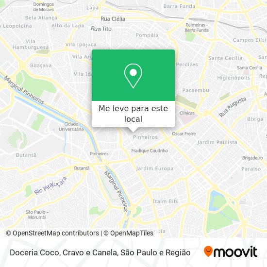 Doceria Coco, Cravo e Canela mapa