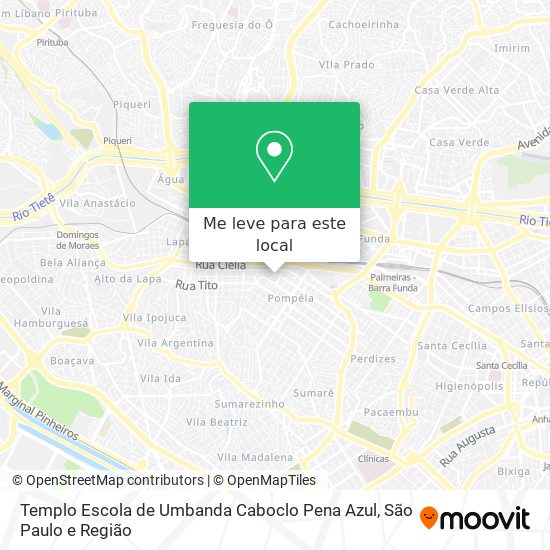 Templo Escola de Umbanda Caboclo Pena Azul mapa