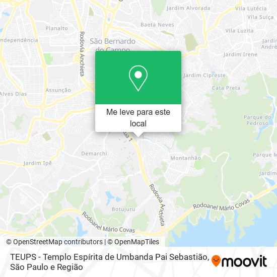 TEUPS - Templo Espírita de Umbanda Pai Sebastião mapa