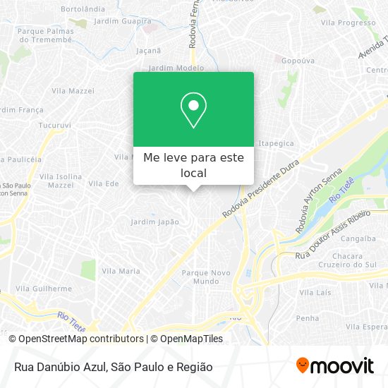 Rua Danúbio Azul mapa