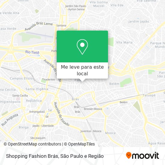 Shopping Fashion Brás mapa
