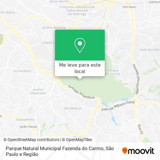 Parque Natural Municipal Fazenda do Carmo mapa