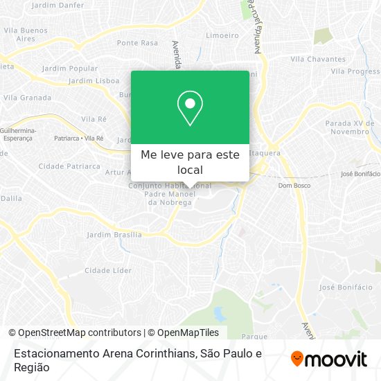 Estacionamento Arena Corinthians mapa
