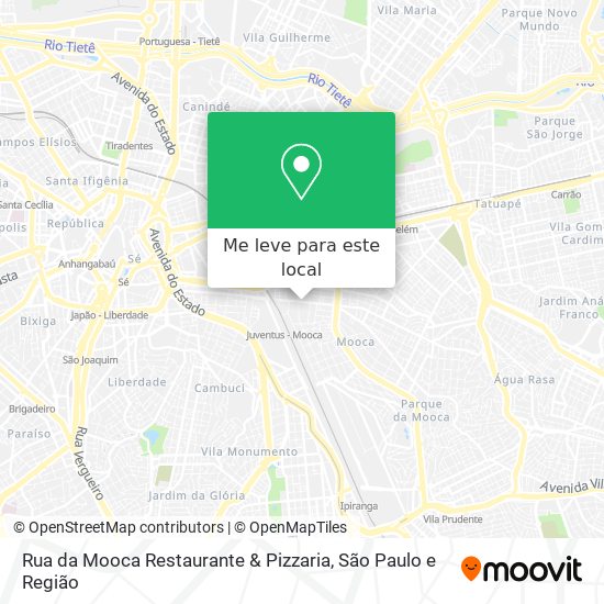 Rua da Mooca Restaurante & Pizzaria mapa