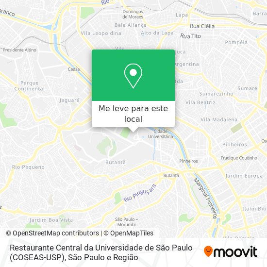 Restaurante Central da Universidade de São Paulo (COSEAS-USP) mapa