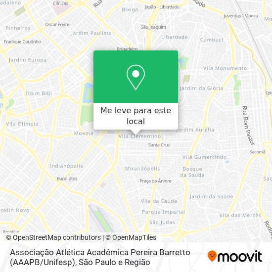 Associação Atlética Acadêmica Pereira Barretto (AAAPB / Unifesp) mapa