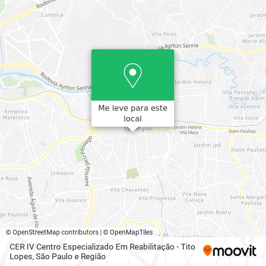 CER IV Centro Especializado Em Reabilitação - Tito Lopes mapa