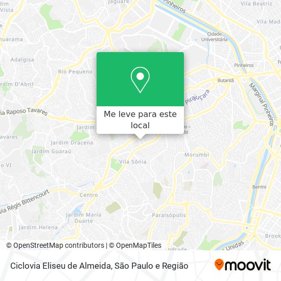 Ciclovia Eliseu de Almeida mapa