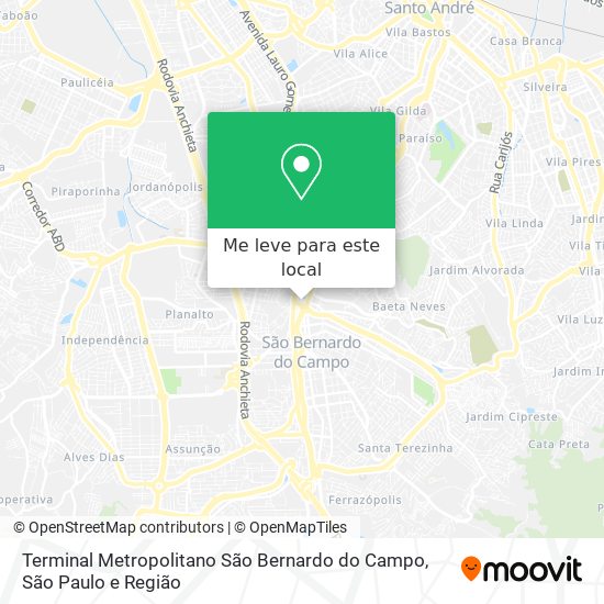 Terminal Metropolitano São Bernardo do Campo mapa