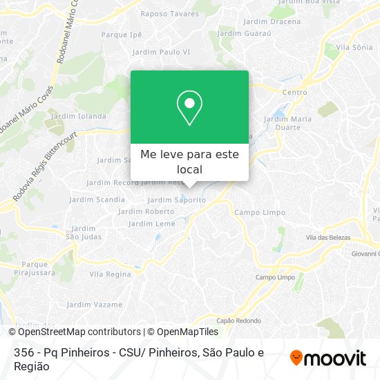 356 - Pq Pinheiros - CSU/ Pinheiros mapa