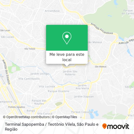 Terminal Sapopemba / Teotônio Vilela mapa