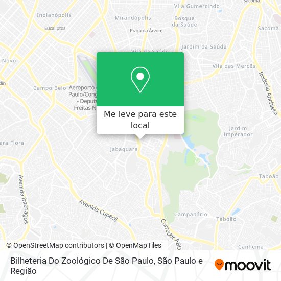 Bilheteria Do Zoológico De São Paulo mapa