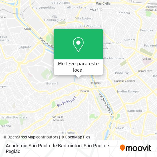 Academia São Paulo de Badminton mapa