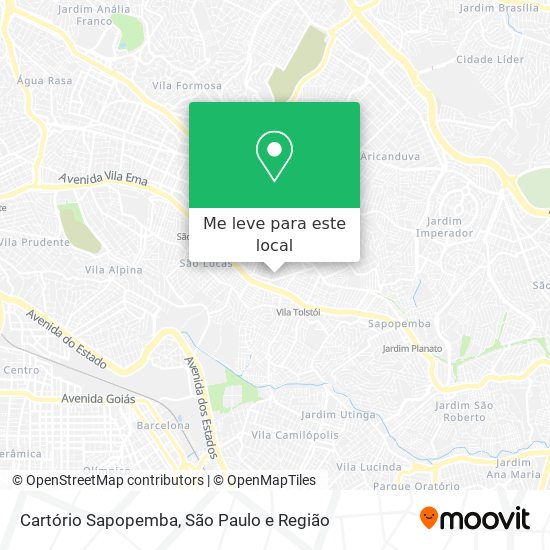 Cartório Sapopemba mapa