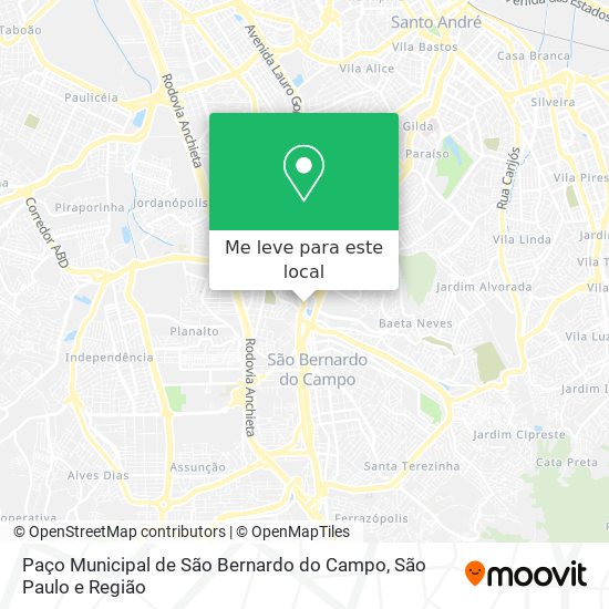Paço Municipal de São Bernardo do Campo mapa