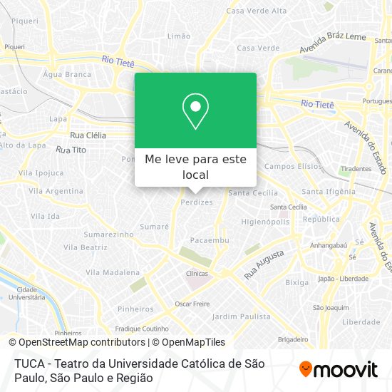 TUCA - Teatro da Universidade Católica de São Paulo mapa