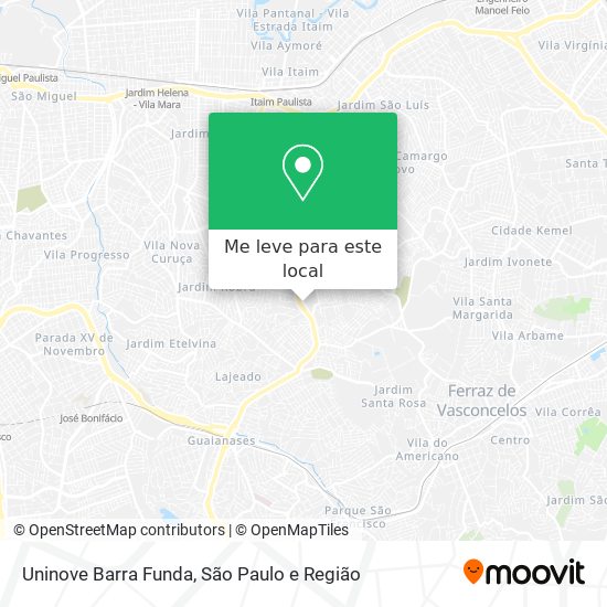 Uninove Barra Funda mapa