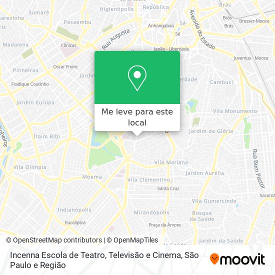 Incenna Escola de Teatro, Televisão e Cinema mapa