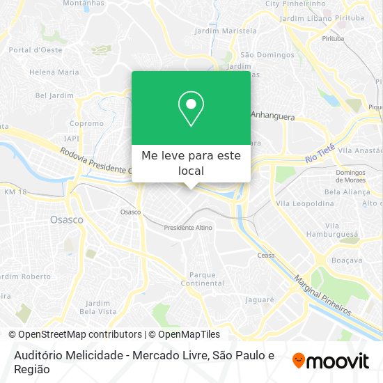 Auditório Melicidade - Mercado Livre mapa