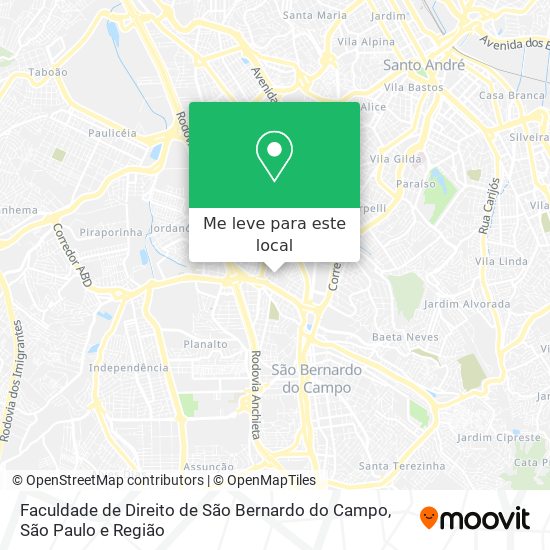 Faculdade de Direito de São Bernardo do Campo mapa
