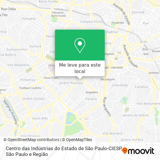 Centro das Indústrias do Estado de São Paulo-CIESP mapa
