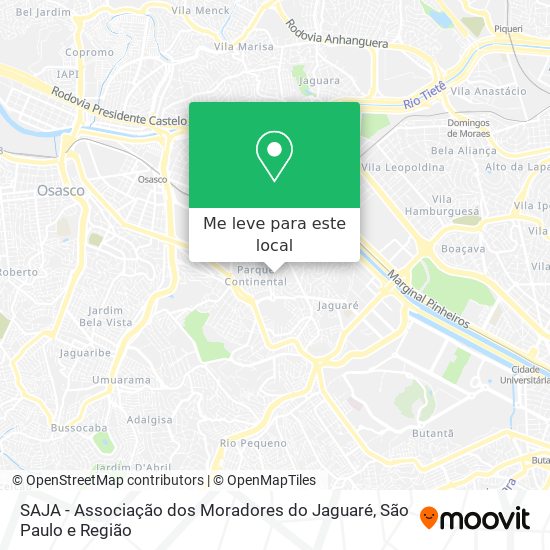 SAJA - Associação dos Moradores do Jaguaré mapa