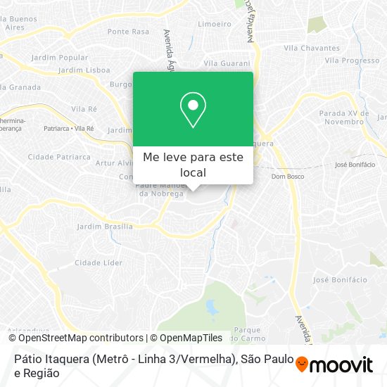 Pátio Itaquera (Metrô - Linha 3 / Vermelha) mapa