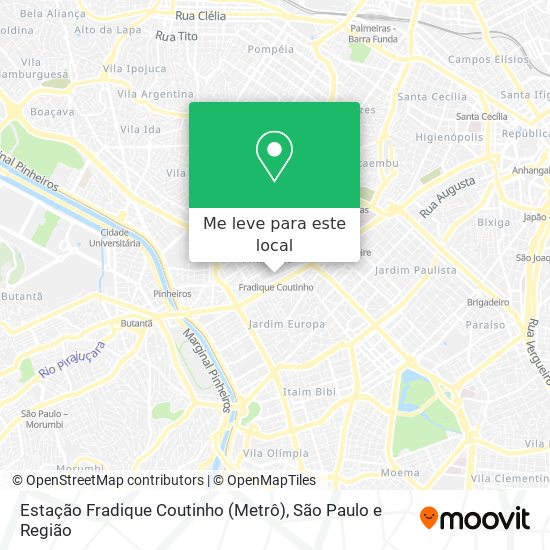 Estação Fradique Coutinho (Metrô) mapa