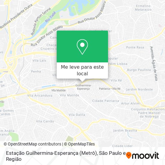 Estação Guilhermina-Esperança (Metrô) mapa