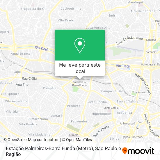 Estação Palmeiras-Barra Funda (Metrô) mapa
