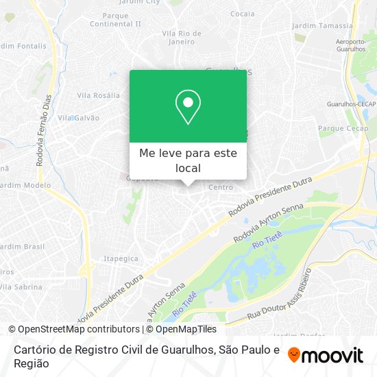 Cartório de Registro Civil de Guarulhos mapa
