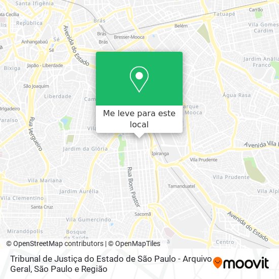 Tribunal de Justiça do Estado de São Paulo - Arquivo Geral mapa