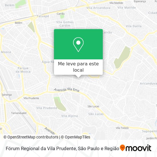 Fórum Regional da Vila Prudente mapa