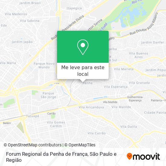 Forum Regional da Penha de França mapa