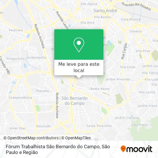 Fórum Trabalhista São Bernardo do Campo mapa