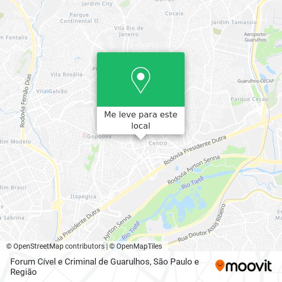 Forum Cível e Criminal de Guarulhos mapa