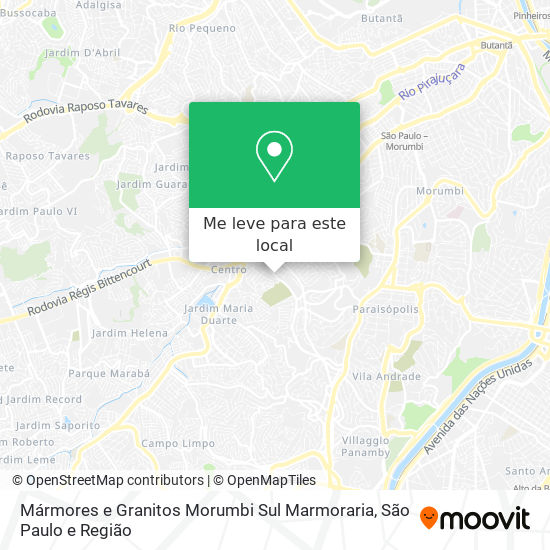 Mármores e Granitos Morumbi Sul Marmoraria mapa