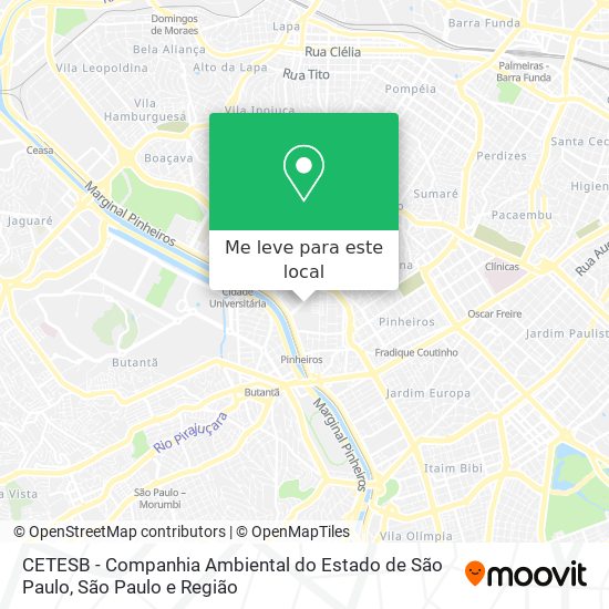 CETESB - Companhia Ambiental do Estado de São Paulo mapa