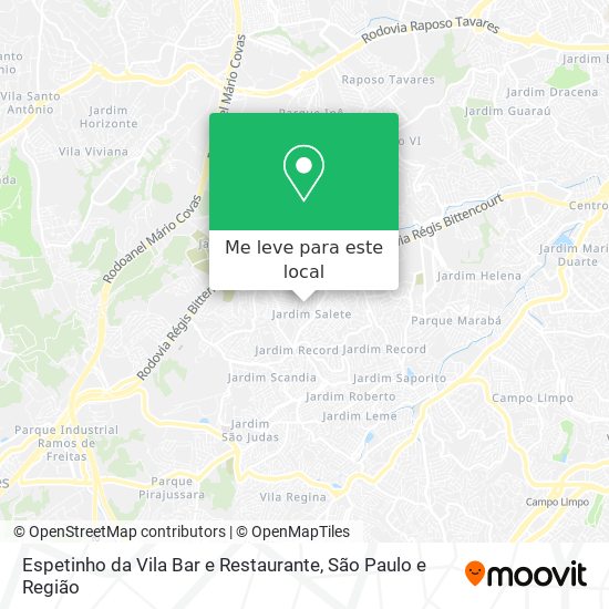 Espetinho da Vila Bar e Restaurante mapa