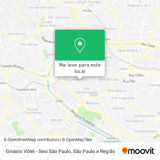 Ginásio Vôlei - Sesi São Paulo mapa