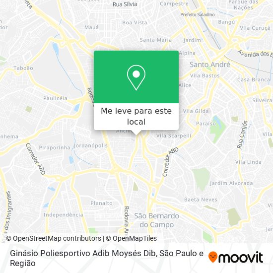 Ginásio Poliesportivo Adib Moysés Dib mapa