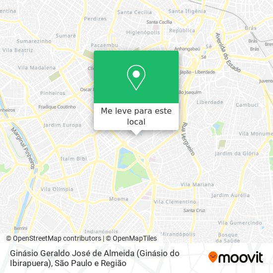 Ginásio Geraldo José de Almeida (Ginásio do Ibirapuera) mapa